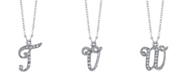 2028 Silver-Tone Crystal Initial Necklace 16" Adjustable